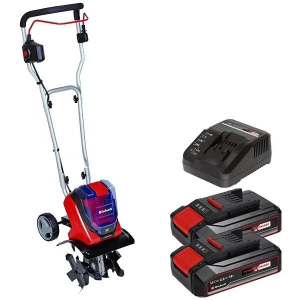 Einhell - GE-CR 30 Li PXC - Motoazada eléctrica,  W, 300 mm + Einhell - PXC-Twinpack CB - Juego de 2 baterías, Li-Ion, 18 V, 2,5